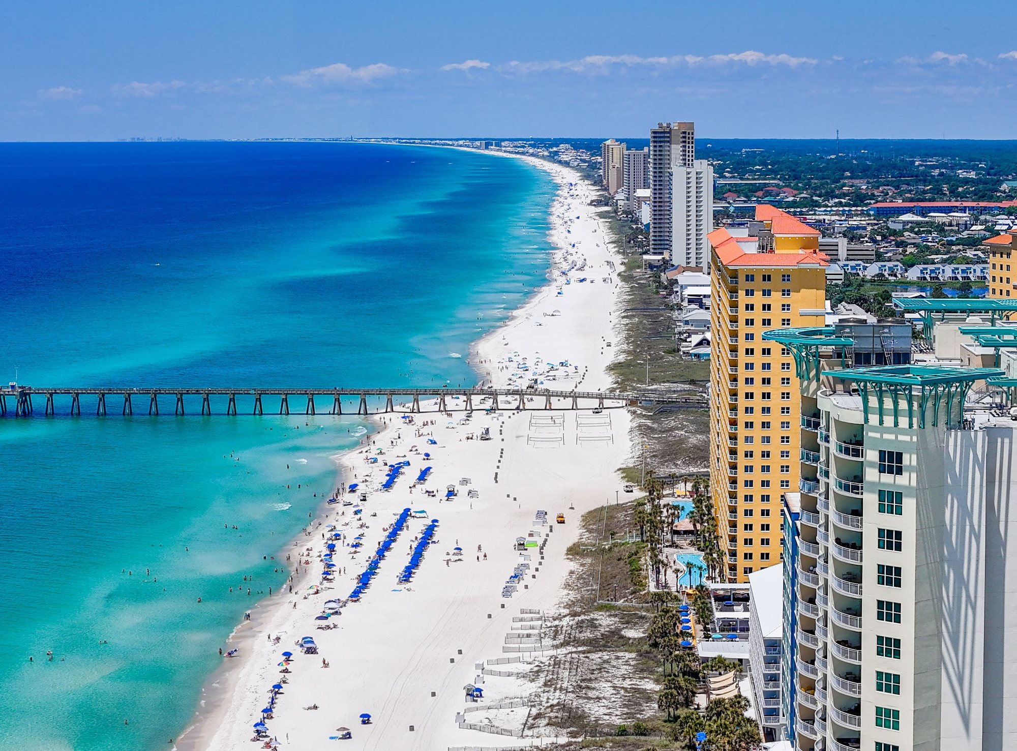 Panama City Beach shoreline with high-rise resorts