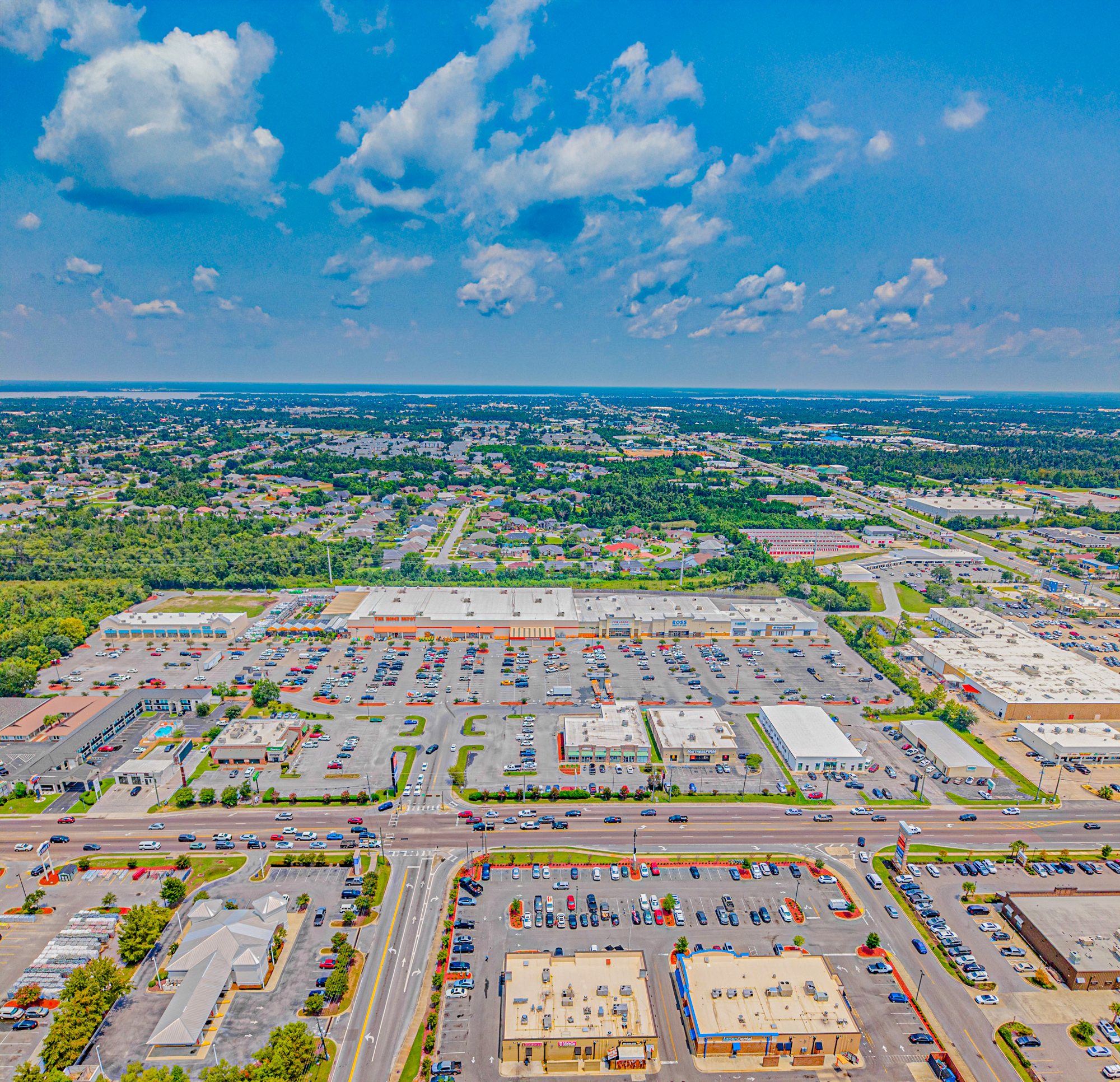 Aerial of the E 23rd Street retail corridor in Panama City