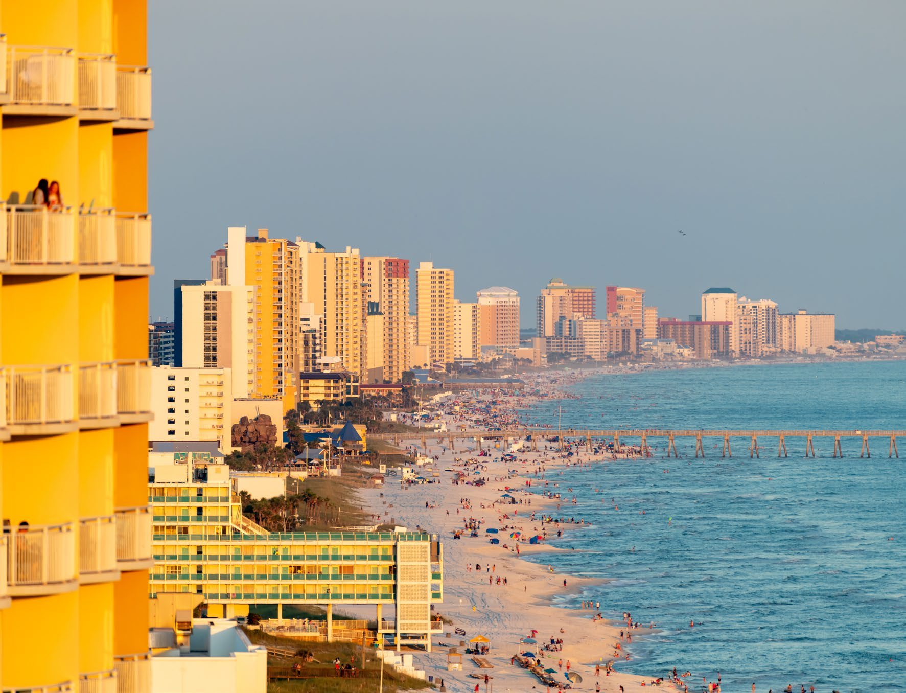 Beachfront skyline along the Gulf in Panama City Beach